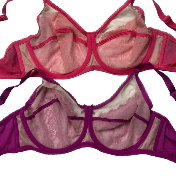 2 Wacoal Bras Retro Chic Full Figure Underwire 855186 Lace Women's 36DD Unpadded - Picture 12 of 12